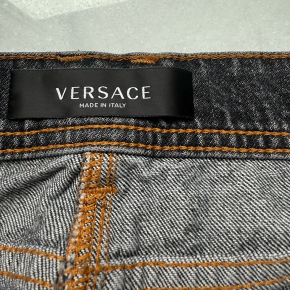 Versace Slashed Jeans Sz 27 grey/black - Picture 4 of 9